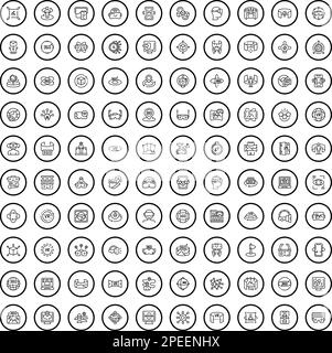 ensemble de 100 icônes virtuelles. Illustration de 100 icônes virtuelles ensemble de vecteurs isolé sur fond blanc Illustration de Vecteur