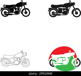 motif vektor emblématique de la moto vintage Illustration de Vecteur