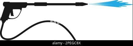 Modèle de logo de pistolet de lavage à pression. Nettoyage de la conception vectorielle. Illustration des outils Illustration de Vecteur