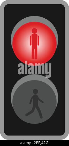 Feu de signalisation sur route, feu de stop. Direction, commande, régulation transport et piéton. Illustration vectorielle Illustration de Vecteur