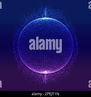 Résumé technologie moderne de fond avec sphère de particules brillantes Illustration de Vecteur