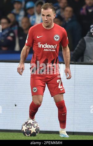 Naples, Italie. 15th mars 2023. Lucas Alario d'Eintracht Frankfurt en action pendant le match de l'UEFA Champions League entre SSC Napoli et Eintracht Frankfurt à Diego Armando Maradona crédit: Independent photo Agency/Alay Live News Banque D'Images