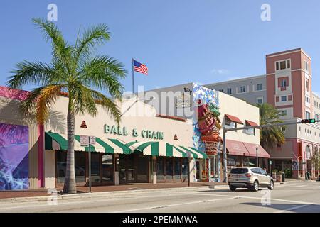 Bar ball and Chain et salle de musique à Little Havana. Miami, Floride Banque D'Images