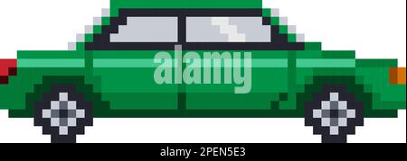 Illustration d'une voiture verte en mode pixel. Illustration vectorielle Illustration de Vecteur