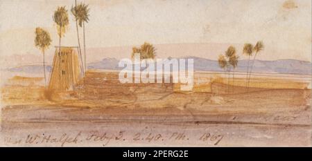 Près de Wady Halfeh 1867 par Edward Lear Banque D'Images