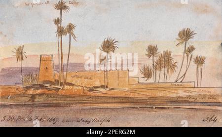 Près de Wady Halfeh 1867 par Edward Lear Banque D'Images