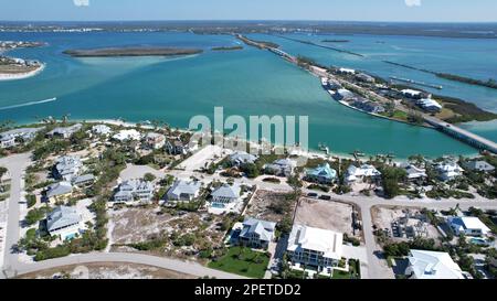 Vue aérienne de North Gasparilla Island Florida USA. Banque D'Images