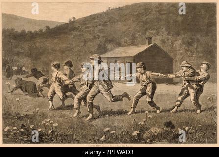 Snap-the-Whip, publié en 1873 par Lagarde après Winslow Homer Banque D'Images