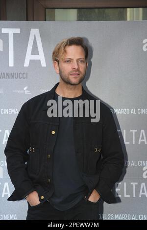 Rome, Italie. 16th mars 2023. Rome, Hôtel NH Collection Photocall du film « Delta », sur la photo: Alessandro Borghi crédit: Agence de photo indépendante/Alamy Live News Banque D'Images