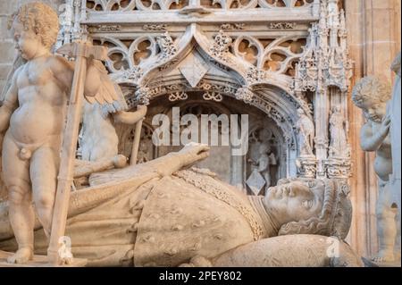 Le tombeau de Philibert II de Savoie à l'église abbatiale de Brou à Bourg-en-Bresse, en France, est en marbre de Carrare Banque D'Images
