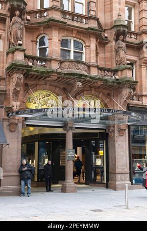 entrée à l'Argyll Arcade, Buchanan Street, Glasgow, Écosse, Royaume-Uni Banque D'Images