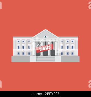 Icône Banque fermée. Illustration du vecteur de crise financière. Illustration de Vecteur