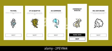 odeur fumée gaz nez arome intégration icônes définir vecteur Illustration de Vecteur