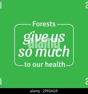 Design pour célébrer la journée internationale des forêts avec thème forêt saine pour des personnes en santé Illustration de Vecteur