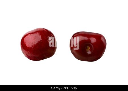 cerisier rouge isolé sur fond blanc. Collection. Avec masque. Banque D'Images