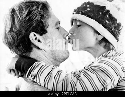 Ryan O'Neal, Tatum O'Neal, sur le tournage du film, « Paper Moon », Paramount Pictures, 1973 Banque D'Images