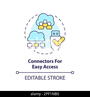 Icône de concept de connecteurs pour un accès facile Illustration de Vecteur