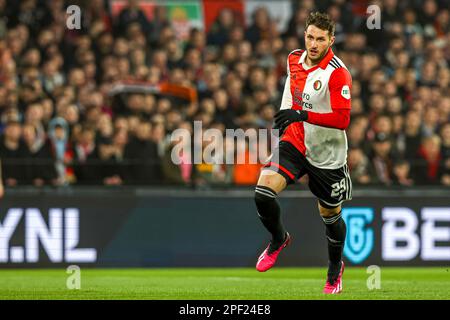 ROTTERDAM, PAYS-BAS - MARS 16: Santiago Gimenez de Feyenoord lors de l'UEFA Europa League Round de 16 - Leg Two match entre Feyenoord et Shakhtar Donetsk au Stadion Feijenoord de Kuip on 16 mars 2023 à Rotterdam, pays-Bas (photo de Ben gal/Orange Pictures) Banque D'Images