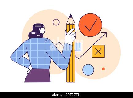 Concepteur ou illustrateur avec un crayon Illustration de Vecteur