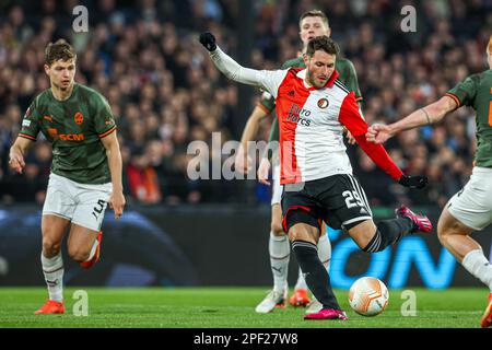 ROTTERDAM, PAYS-BAS - MARS 16: Santiago Gimenez de Feyenoord lors de l'UEFA Europa League Round de 16 - Leg Two match entre Feyenoord et Shakhtar Donetsk au Stadion Feijenoord de Kuip on 16 mars 2023 à Rotterdam, pays-Bas (photo de Ben gal/Orange Pictures) Banque D'Images