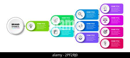 Modèle d'infographie avec icônes et 10 options ou étapes. Concept de hiérarchie. Peut être utilisé pour la mise en page de flux de travail, le diagramme, la bannière, la conception Web. Vecteur illust Illustration de Vecteur