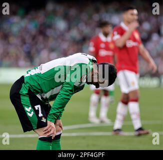 Séville, Espagne. 16th mars 2023. UEFA Europa League, Round of 16, second Leg, Betis vs Manchester United au stade Benito Villamarin, Séville, Espagne. 16th mars 2023. SEVILLA 16/03/2023 OCTAVOS DE FINAL DE LA UEL ESTADIO BENITO VILLAMARIN REAL BETIS-MANCHESTER UTD 900/CorDIN Press crédit: CORDIN PRESS/Alay Live News Banque D'Images