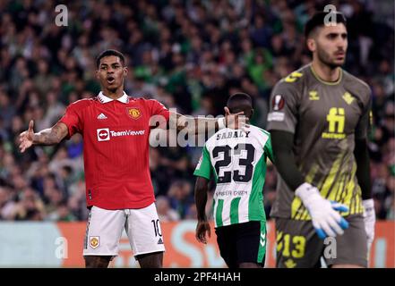 Séville, Espagne. 16th mars 2023. UEFA Europa League, Round of 16, second Leg, Betis vs Manchester United au stade Benito Villamarin, Séville, Espagne. 16th mars 2023. SEVILLA 16/03/2023 OCTAVOS DE FINAL DE LA UEL ESTADIO BENITO VILLAMARIN REAL BETIS-MANCHESTER UTD 900/CorDIN Press crédit: CORDIN PRESS/Alay Live News Banque D'Images