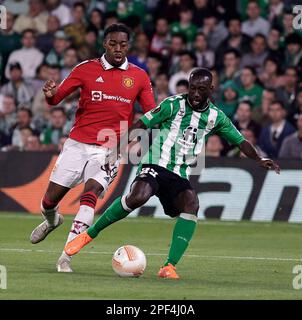 Séville, Espagne. 16th mars 2023. UEFA Europa League, Round of 16, second Leg, Betis vs Manchester United au stade Benito Villamarin, Séville, Espagne. 16th mars 2023. SEVILLA 16/03/2023 OCTAVOS DE FINAL DE LA UEL ESTADIO BENITO VILLAMARIN REAL BETIS-MANCHESTER UTD 900/CorDIN Press crédit: CORDIN PRESS/Alay Live News Banque D'Images