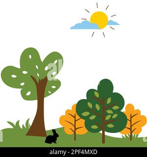 Belle vue sur la nature. Arrière-plan de la nature. Conception d'arrière-plan nature. Vue sur la faune. Vue sur la nature Illustration de Vecteur