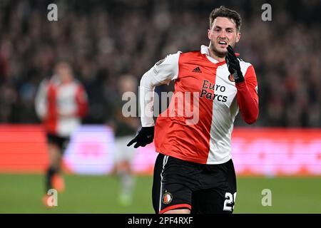 ROTTERDAM - Santiago Gimenez de Feyenoord lors de la ligue Europe de l'UEFA série de 16 parties entre Feyenoord et Shakhtar Donetsk à Feyenoord Stadion de Kuip on 16 mars 2023 à Rotterdam, pays-Bas. ANP OLAF KRAAK Banque D'Images