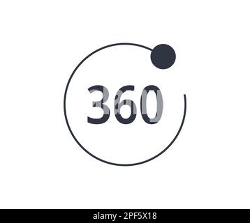 icône de signe à 360 degrés. Concept de rotation complète et 360 angles. Illustration de Vecteur