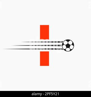 Lettre initiale I logo football. Symbole du club de football Illustration de Vecteur