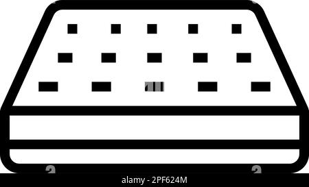 illustration vectorielle de la ligne intérieure de la chambre avec matelas en mousse à mémoire de forme Illustration de Vecteur