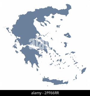 Grèce silhouette de carte isolée sur fond blanc Illustration de Vecteur