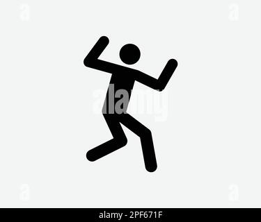 Homme Jumping icône Jump Jumper Happy Joy Leap Leaping Vector Noir blanc Silhouette symbole signe graphique Clipart Illustration pictogramme Illustration de Vecteur