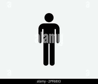 Bâton Figure Homme personne debout piéton simple Noir blanc Silhouette symbole icône vecteur graphique Clipart Illustration Illustration pictogramme Illustration de Vecteur