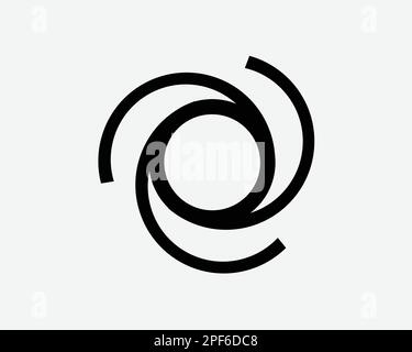 Tornado Icon Twister spirale rotation rotation tourbillon rotation vecteur Noir blanc Silhouette symbole signe graphique Clipart Illustration pictogramme Illustration de Vecteur