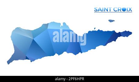 Carte polygonale vectorielle de Sainte Croix. Îlot géométrique dynamique de style poly bas. Illustration attrayante pour vos infographies. Technologie, Internet, net Illustration de Vecteur