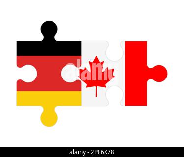 Puzzle connecté de drapeaux de l'Allemagne et du Canada, vecteur Illustration de Vecteur