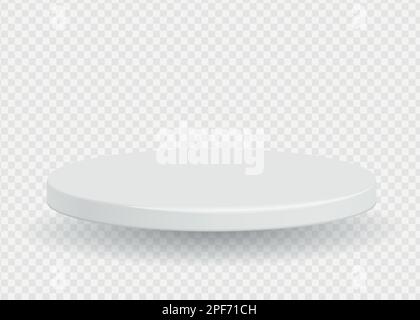 Podium avec ombre isolée sur fond transparent. Maquette réaliste de piédestal à 3D vecteurs. Podium pour la cérémonie de remise des prix et la présentation des produits. Illustration de Vecteur