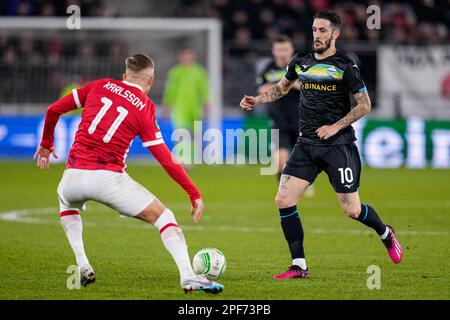 ALKMAAR, PAYS-BAS - MARS 16: Luis Alberto de SS Lazio pendant la ronde de 16 Leg Two - UEFA Europa Conference League match entre AZ Alkmaar et SS Lazio à l'AZ Stadion on 16 mars 2023 à Alkmaar, pays-Bas (photo de Patrick Goosen/Orange Pictures) Banque D'Images