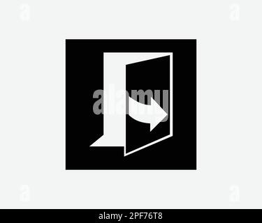 Ouverture de la porte sortie côté droit chemin d'entrée signalisation Noir blanc Silhouette symbole icône Clipart Graphic Graphisme Illustration Vector Illustration de Vecteur