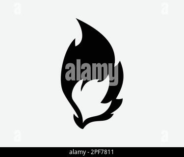 Feu flamme brûlure Camp feu de camp feu de camp chaud inflammable Noir blanc Silhouette symbole icône signe graphique Clipart Illustration pictogramme Illustration Vecto Illustration de Vecteur