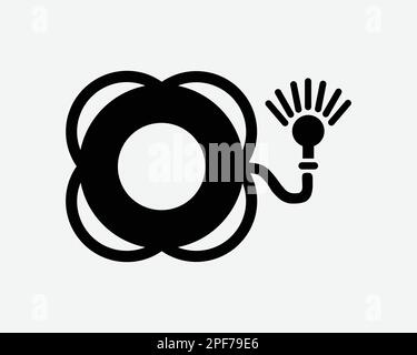 Lifbuoy Ring Life Buoy Lifesaver Flash Noir blanc Silhouette symbole icône graphique Clipart Illustration Illustration pictogramme vecteur Illustration de Vecteur