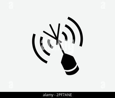Flottaison de balise d'urgence Marine Maritime Ping signal Noir blanc Silhouette symbole icône graphique Clipart Illustration Illustration pictogramme vecteur Illustration de Vecteur
