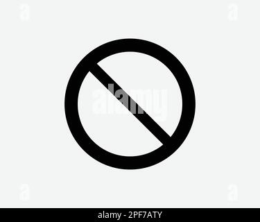 Panneau d'interdiction ne peut pas interdire vide Noir blanc Silhouette symbole icône signe graphique Clipart Illustration Illustration pictogramme vecteur Illustration de Vecteur