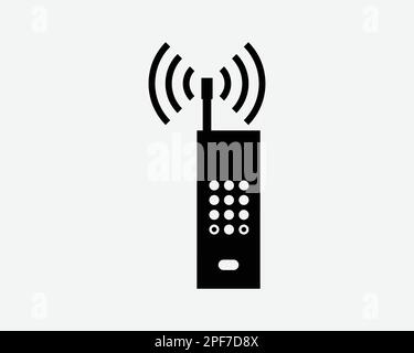 Radio téléphone dispositif de télécommunication Walkie-Talkie icône de signal Noir blanc Silhouette symbole signe graphique Clipart Illustration pictogramme VECTIo Illustration de Vecteur