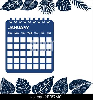 Calendrier du mois de janvier Illustration de Vecteur