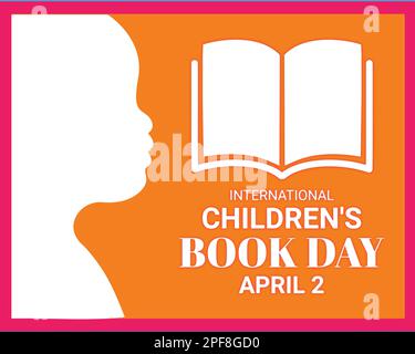 International Children's Book Day Vector Illustration Design en jaune et rouge Illustration de Vecteur