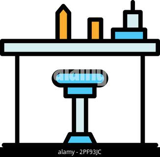 Icône compteur barman. Outline Bartender compteur icône de vecteur pour la conception de web isolé sur fond blanc couleur plate Illustration de Vecteur